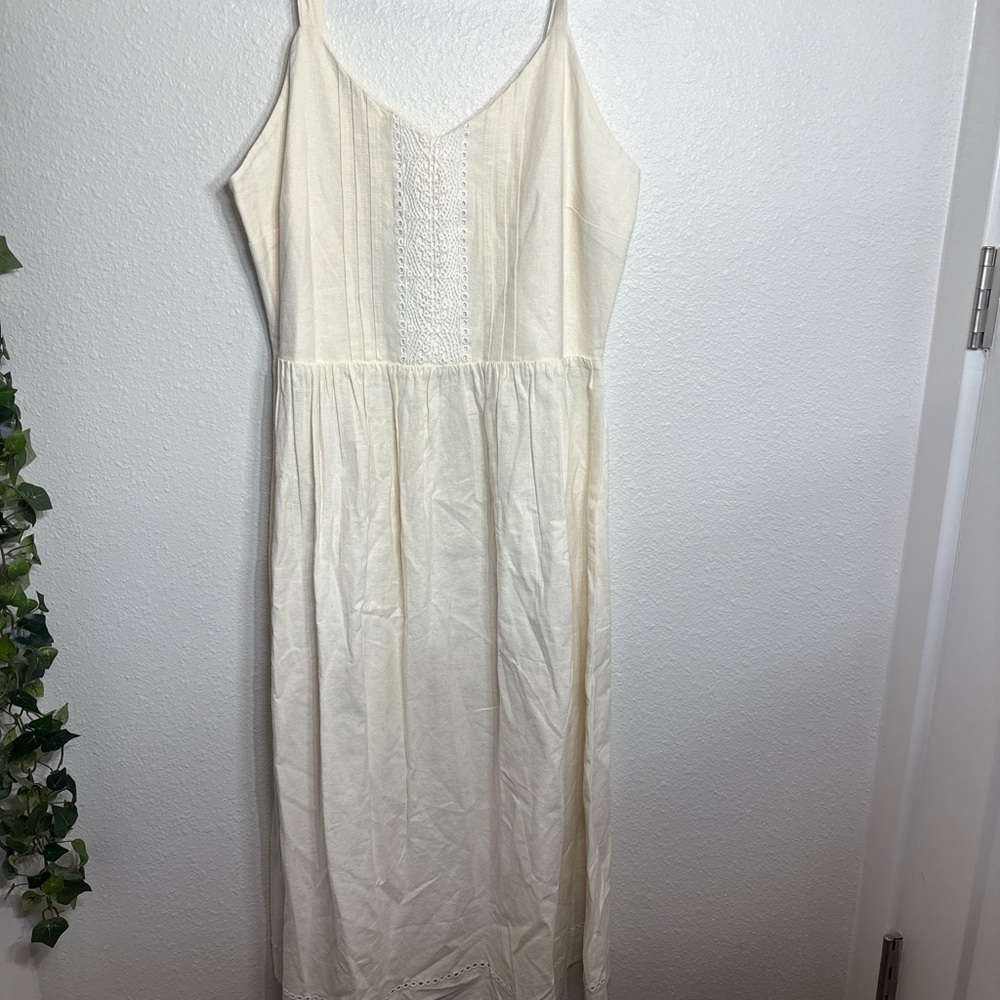 Old Navy Cream Maxi Dress with Spaghetti Straps